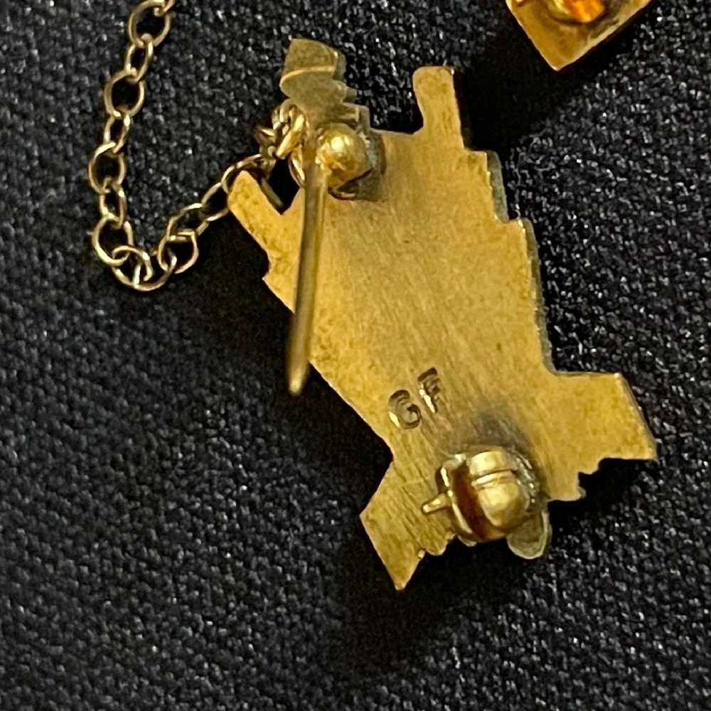 Vintage Girls League President Pin Gavel Brooch Gold Tone Officer Jewelry‎ GHS